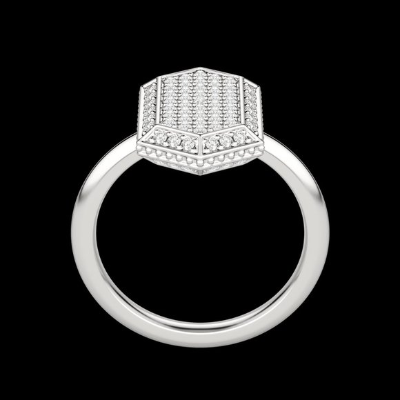 Hexagon Pavé Ring - Picture 6 of 9